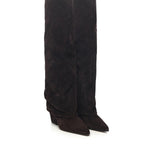 Stivali Jane Fold in pelle scamosciata <BR/> PX1803XV003 EBANO PARIS TEXAS 