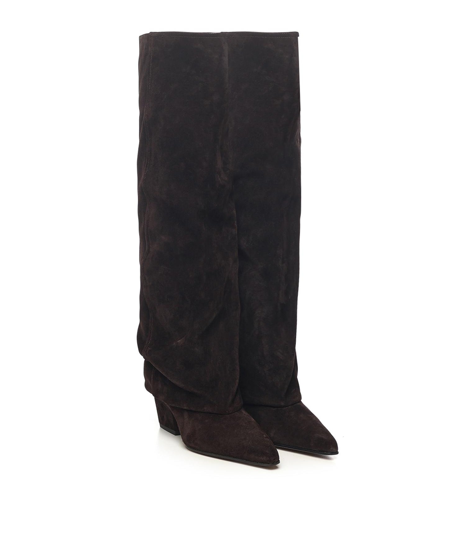 Stivali Jane Fold in pelle scamosciata <BR/> PX1803XV003 EBANO PARIS TEXAS 