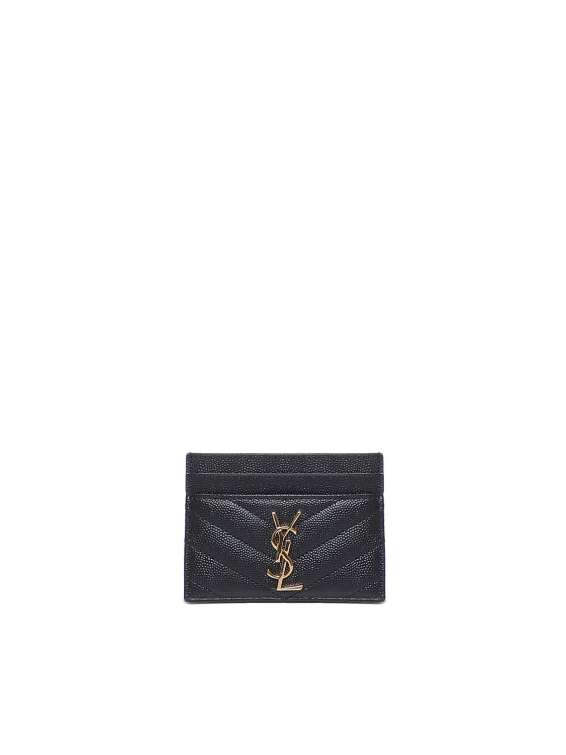 Portacarte in pelle di vitello 423291 BOW011000 SAINT LAURENT 