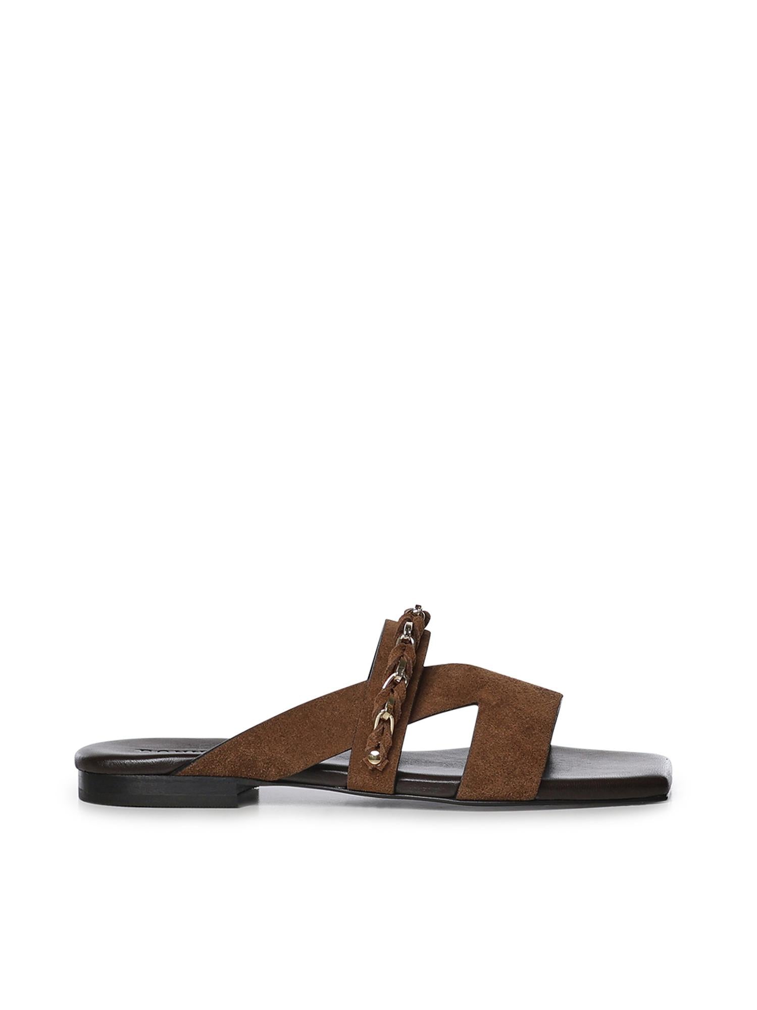 Sandali flat in velour GD34B FONDENTE+CROSTA T.MORO DONNARI' 