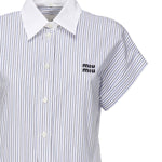 Abito plissé in popeline a righe MF5989 174TF0W3B MIU MIU 