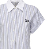 Abito plissé in popeline a righe MF5989 174TF0W3B MIU MIU 