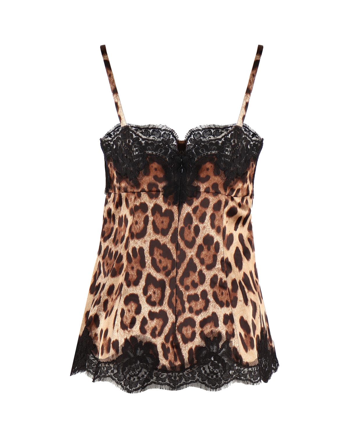 Top in raso stampa leopardo F72K9T FSAXYHY13M DOLCE & GABBANA 