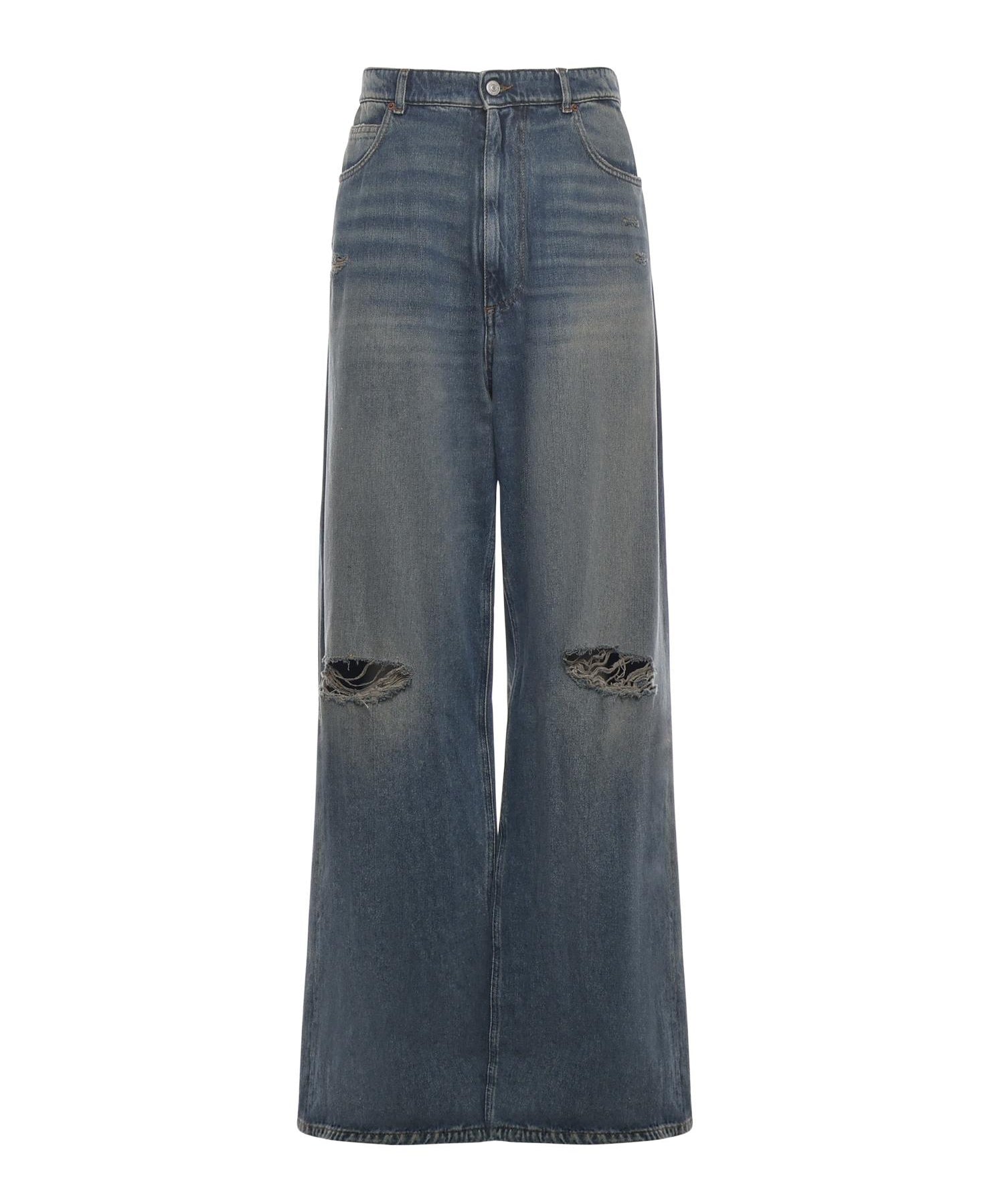 Jeans a gamba larga in denim SH0LA0014 M30017994 MM6 Maison Margiela 