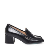 Mocassino in vernice con tacco<BR/> CELESTE 02 VERLUXNERO FRATELLI RUSSO 