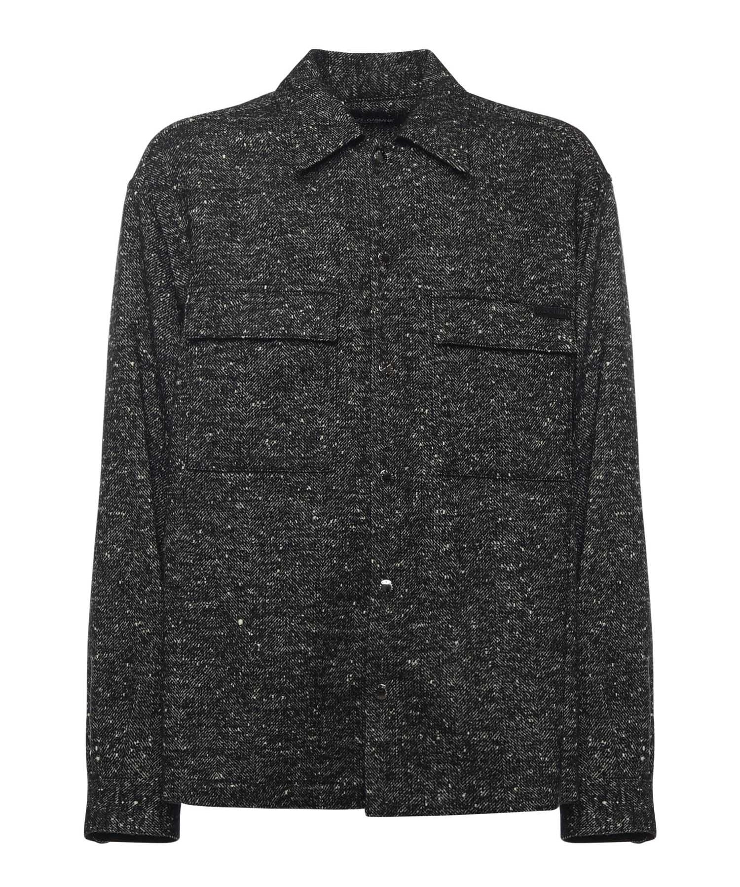 Camicia over in misto lana G5MM6T FCZAMS8030 DOLCE & GABBANA 