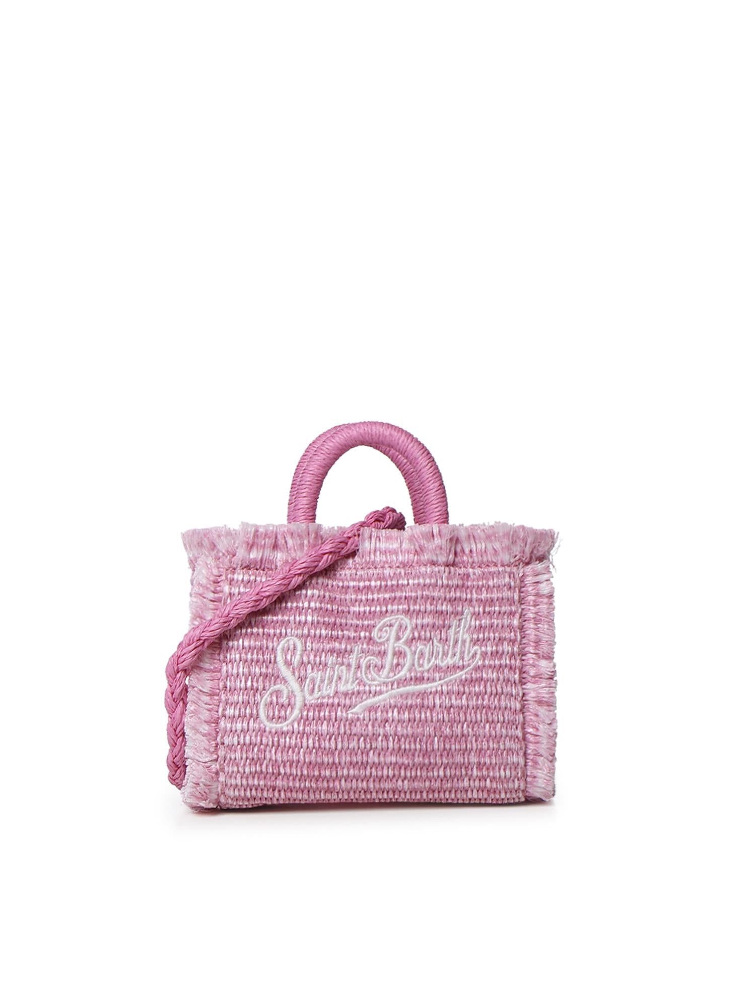 Borsa Vanity micro effetto paglia con logo VAMI015 00223L MC2 SAINT BARTH 
