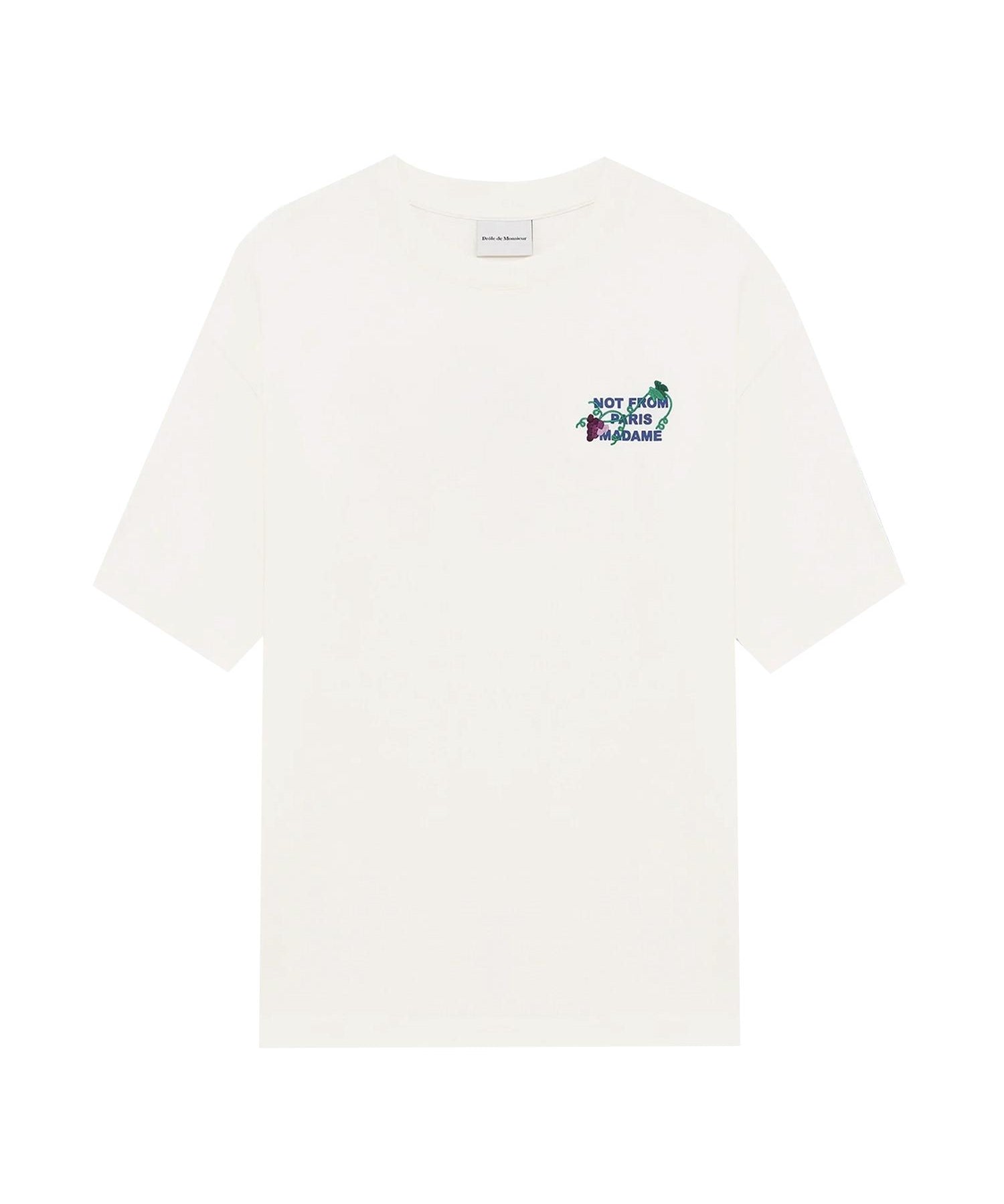 T-shirt in jersey con ricamo Slogan LTS327CO248 OW Drôle de Monsieur 