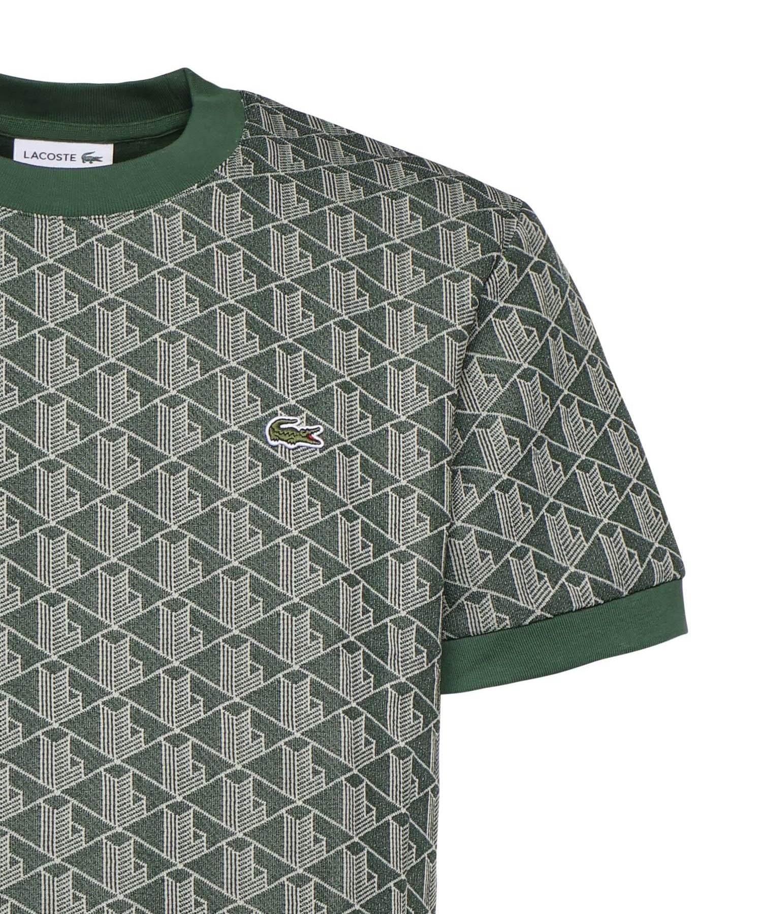 T-shirt in jacquard con monogramma<BR/> TH1197 D1R LACOSTE 