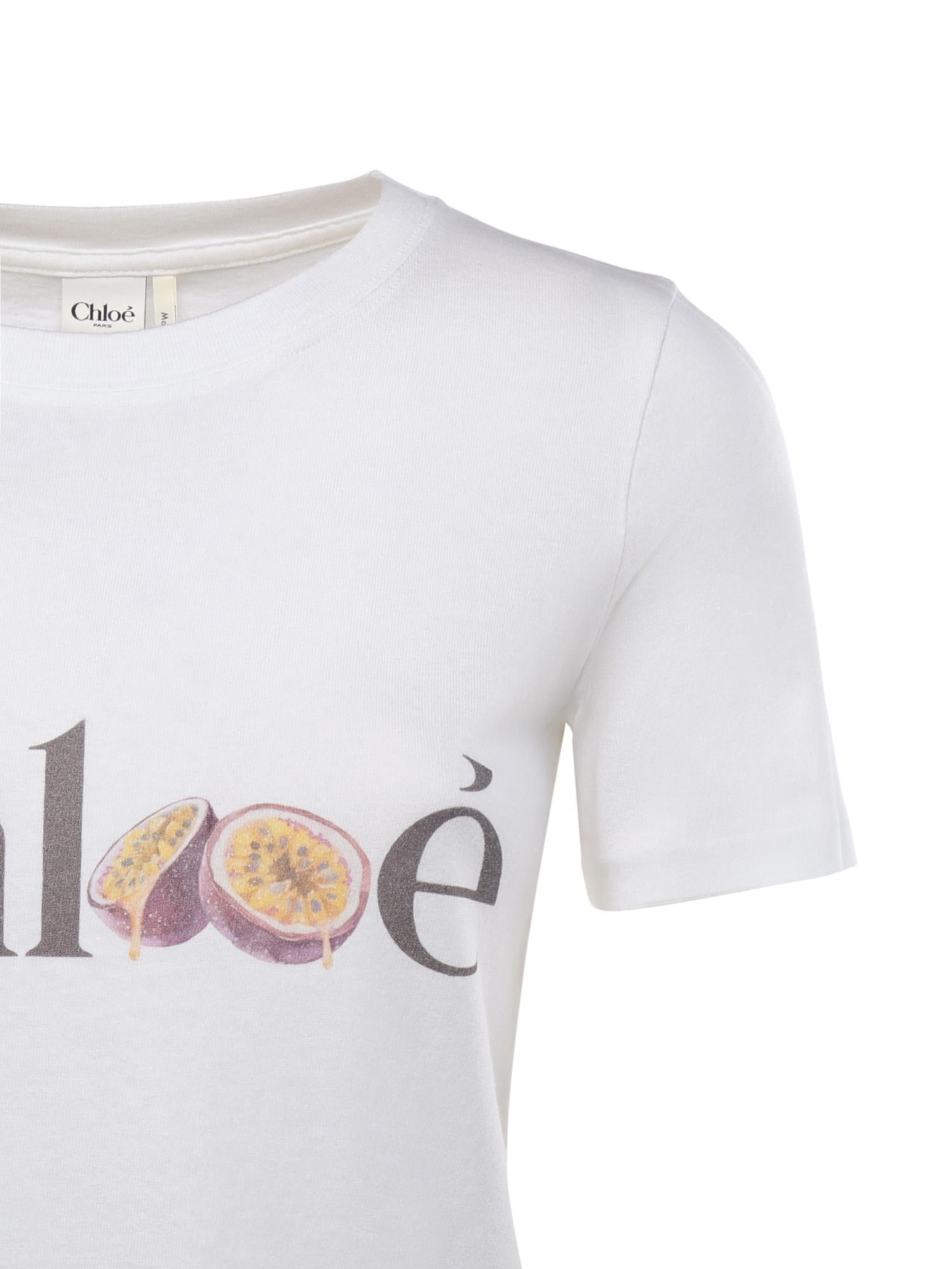 T-shirt in jersey di cotone con logo CH26SJH08197 101 CHLOÉ 