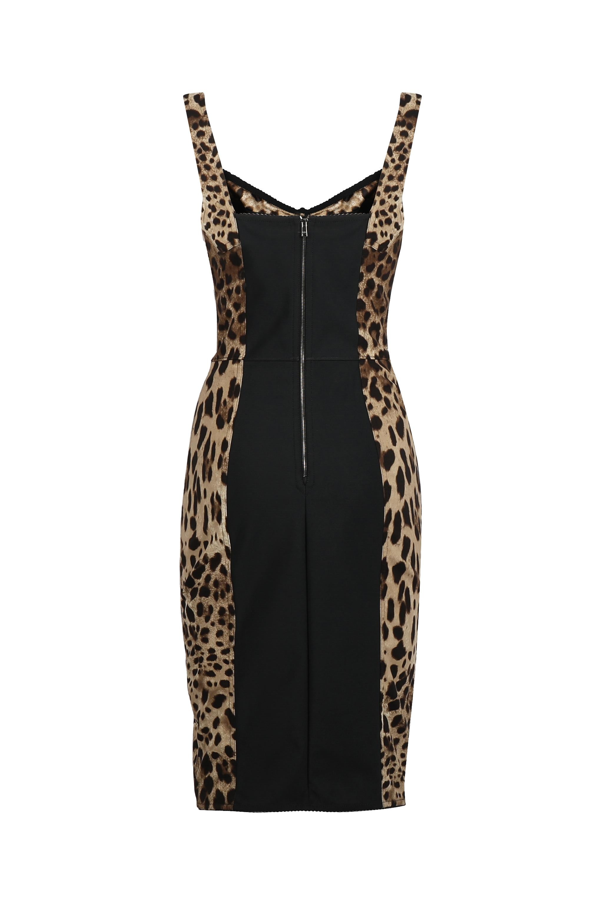Abito corsetteria midi stampa leopardo F63D4T FSADDHY13M DOLCE & GABBANA 