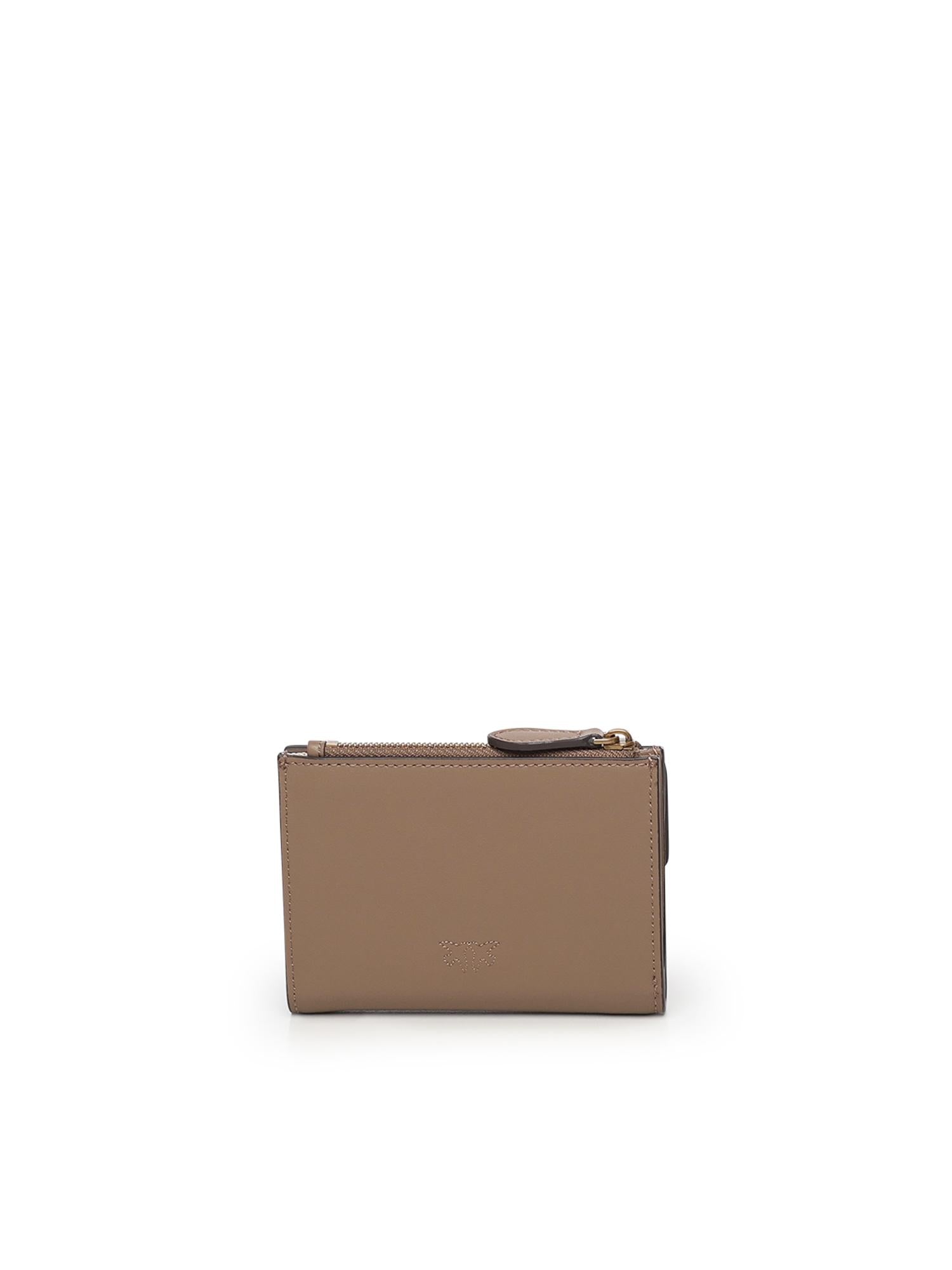 Portafoglio compatto in pelle con logo 103612 A0F1D01Q PINKO 