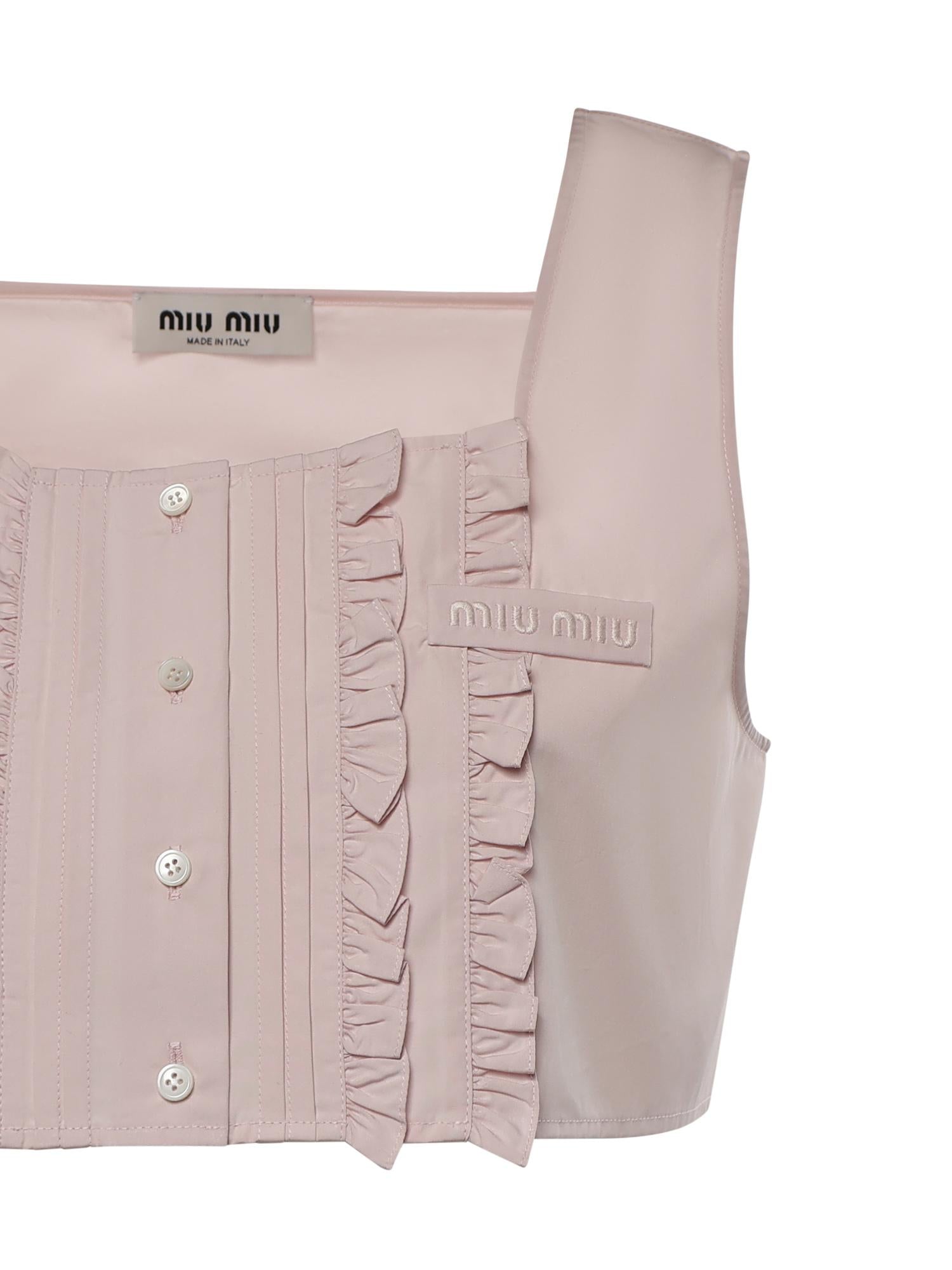 Top in popeline MT2245 10RGF0E18 MIU MIU 