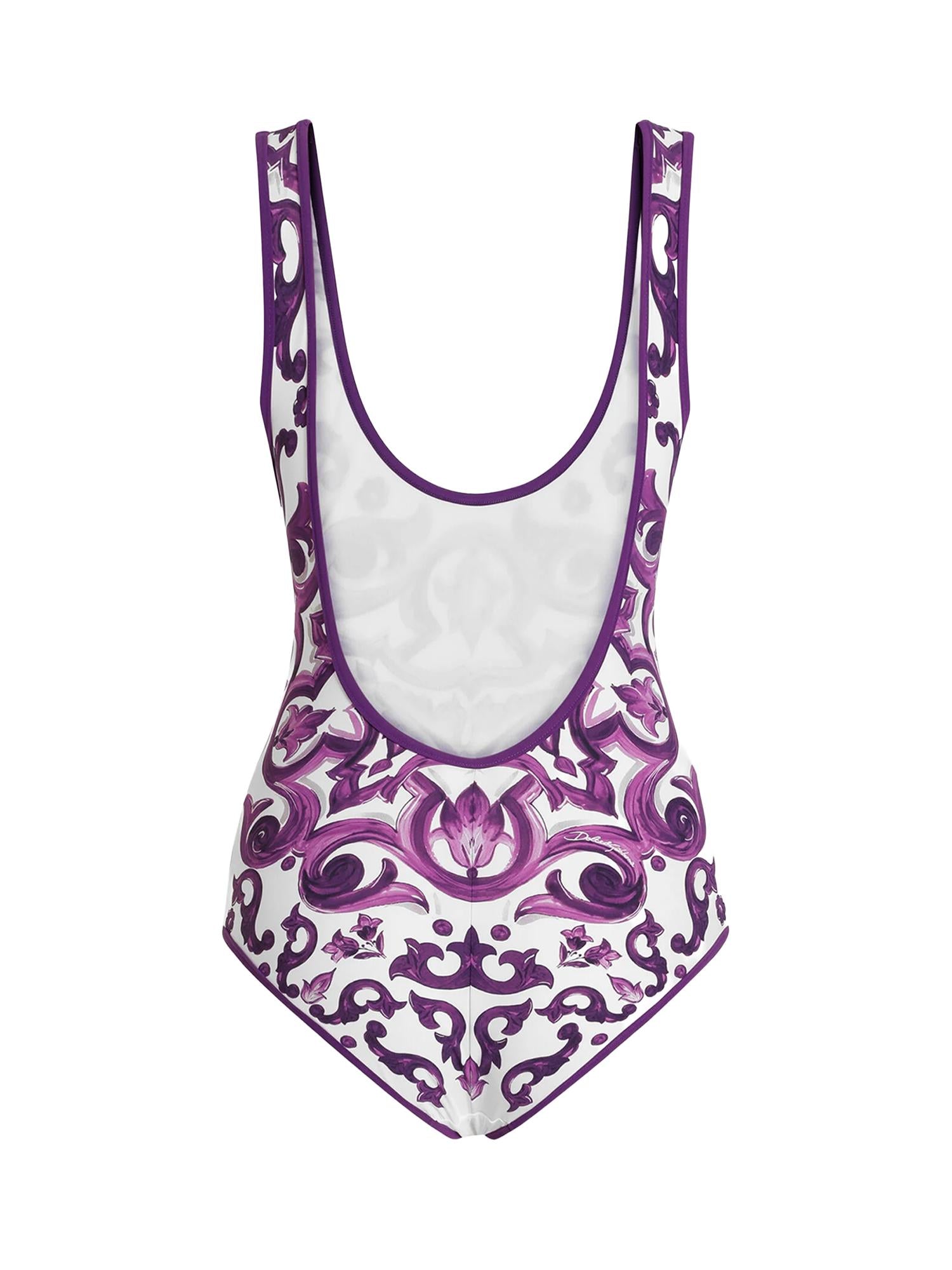 Costume intero con stampa maiolica O9A46J ONO19IP3TN DOLCE & GABBANA 