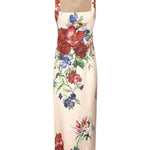 Abito longuette a tubino in raso stampa Fiori F6TTYT FSIB5H25PR DOLCE & GABBANA 