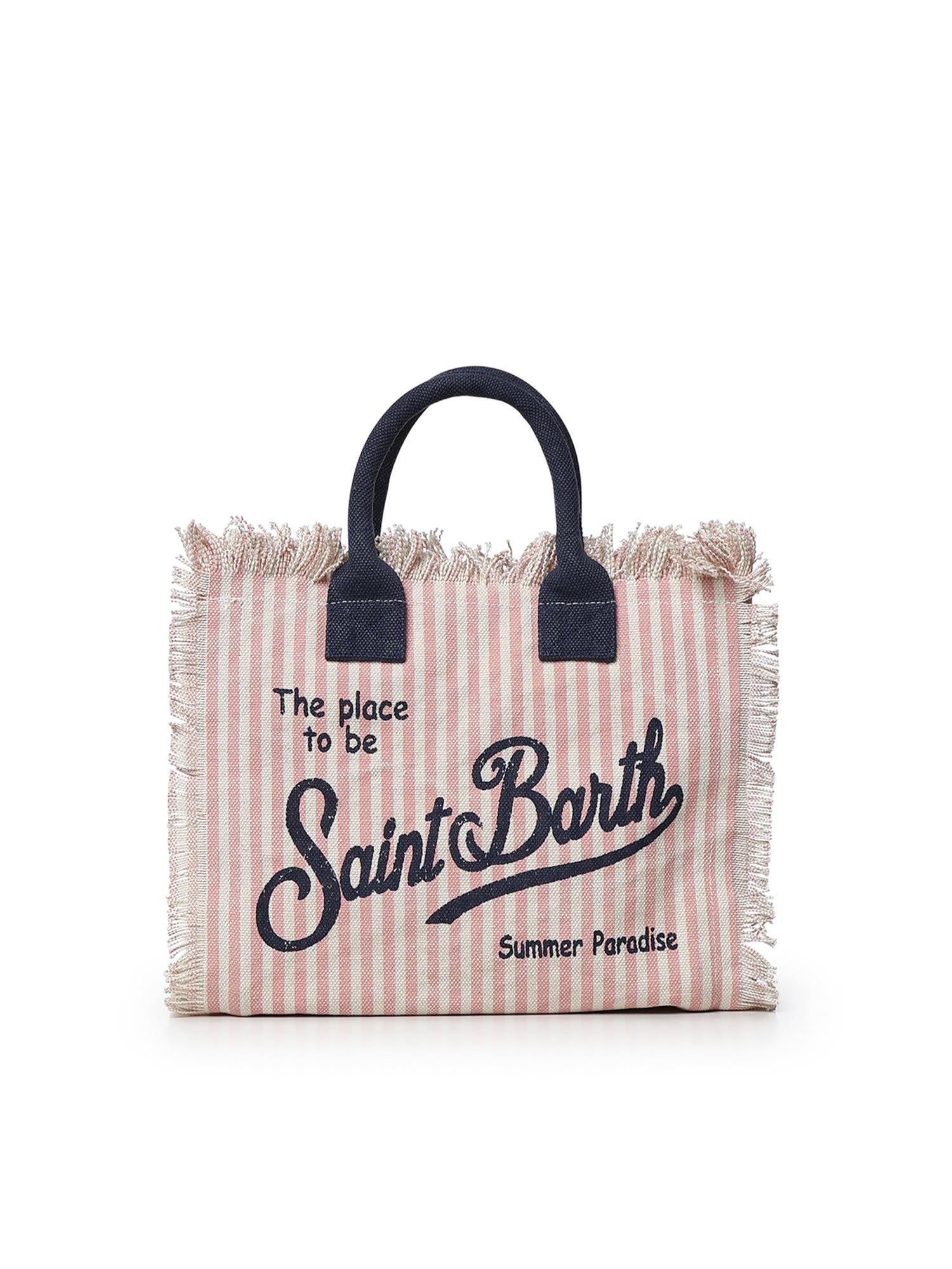 Borsa Colette in canvas a righe COL0001 03448L MC2 SAINT BARTH 