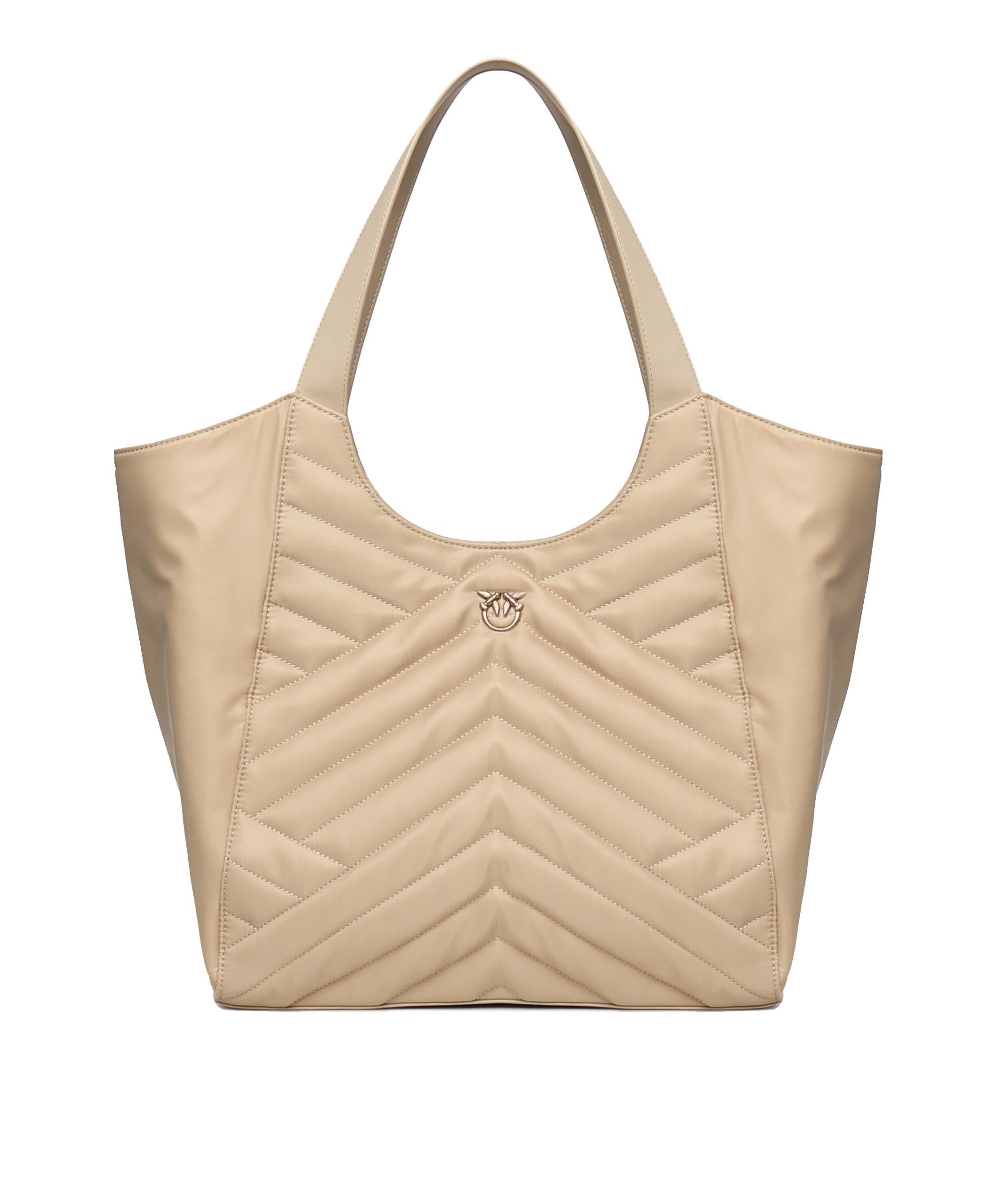 Borsa shopper in tessuto trapunta puzzle 104536 A1EUC50Q PINKO 