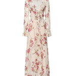 abito lungo in crepe di seta stampa floreale 2A643A F7141 BLUMARINE 