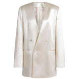 Giacca doppiopetto in raso lucido V05081627 0002 ALBERTA FERRETTI 
