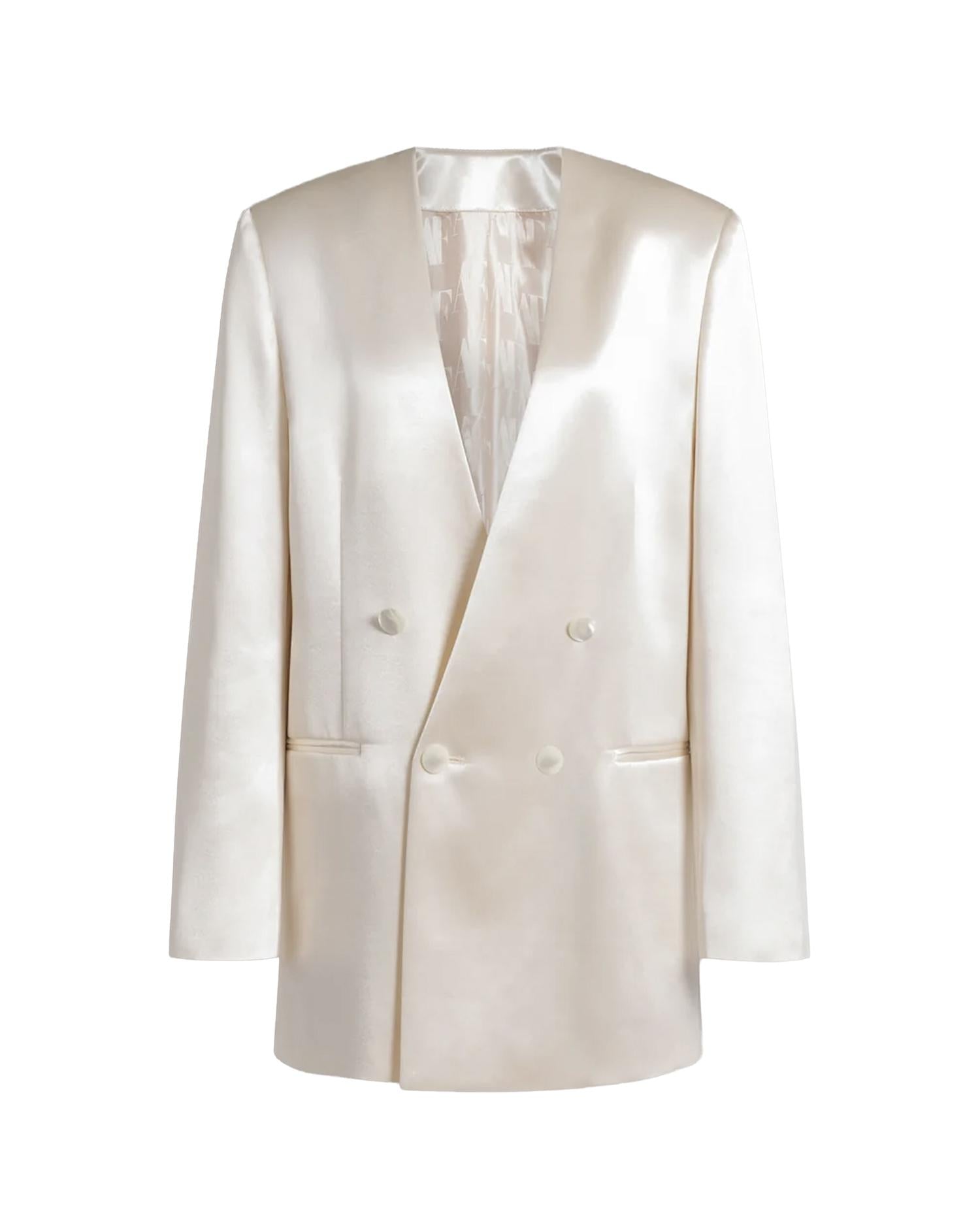 Giacca doppiopetto in raso lucido V05081627 0002 ALBERTA FERRETTI 