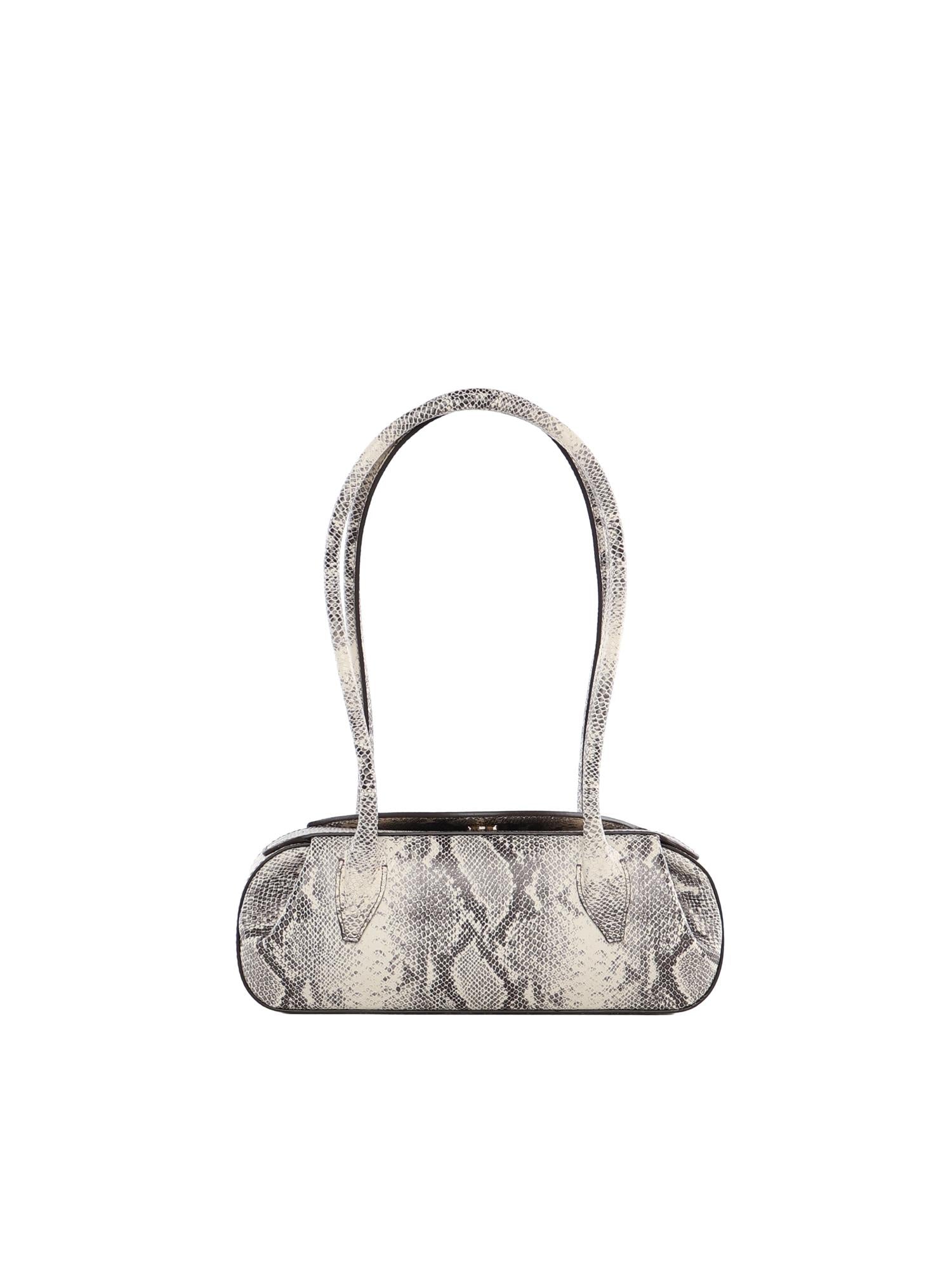 Borsa a spalla Oyster in pelle OYSTER SHOULDER BAG MINI ASH SNAKER YUZEFI 