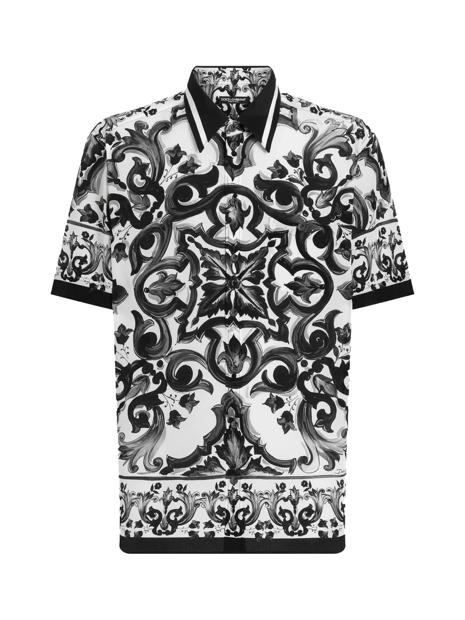 Camicia in seta stampa Maiolica G5LG9T HI1Y6IZ3TN DOLCE & GABBANA 