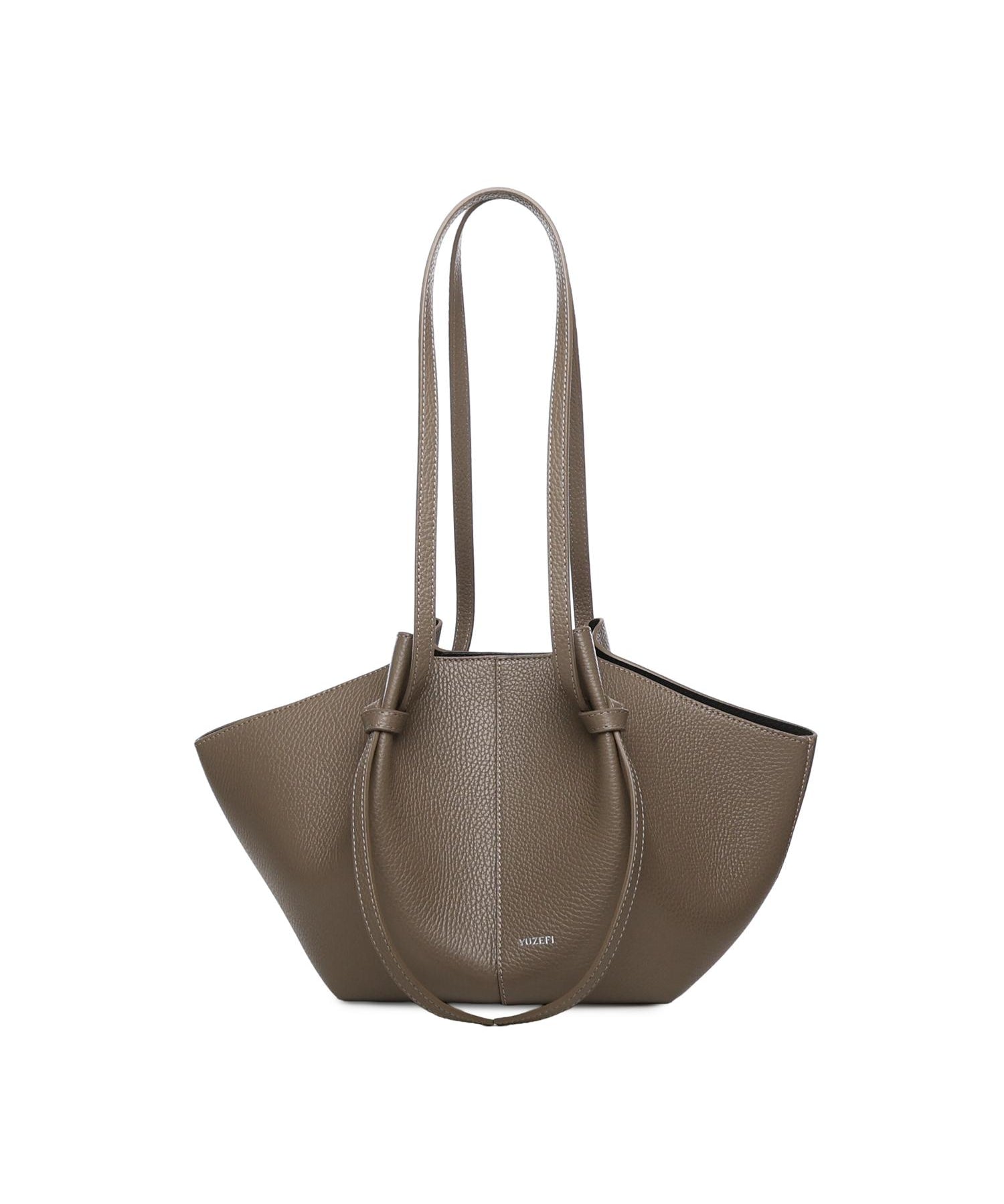Borsa tote Mochi large in pelle MOCHI PEBBLE GRAIN LEATHER TAUPE YUZEFI 