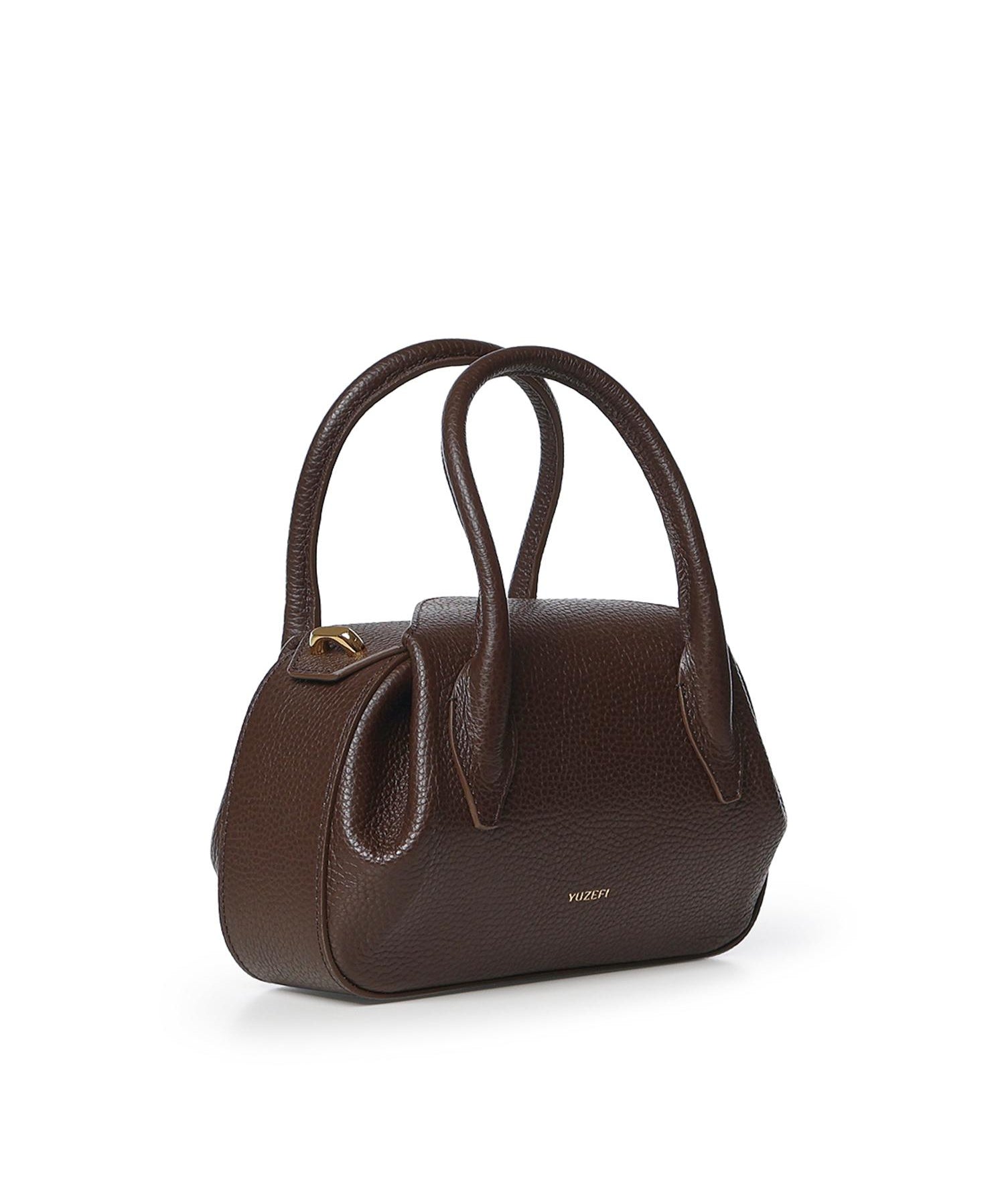 Mini bag Oyster in pelle OYSTER MINI DUFFLE PEBBLE GRAIN LEATHER  YUZEFI 