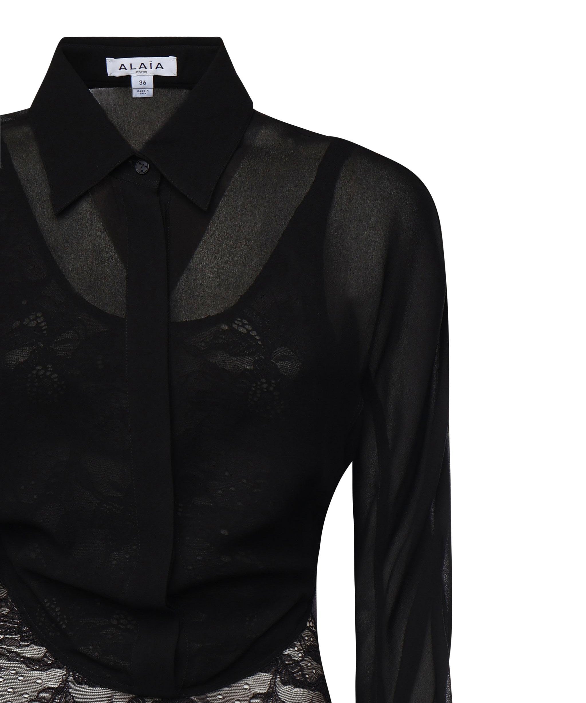 Camicia body in georgette AA9C0930T666A 995 ALAIA 