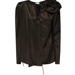 Blusa classica in seta con applicazione 1404250000 BROWN MAGDA BUTRYM 