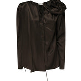 Blusa classica in seta con applicazione 1404250000 BROWN MAGDA BUTRYM 