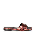Sandali piatti Miryam<BR/> MIRYAM RETTILE BORDEAUX GIULIANO GALIANO 