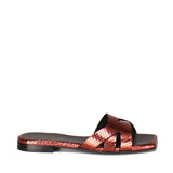 Sandali piatti Miryam<BR/> MIRYAM RETTILE BORDEAUX GIULIANO GALIANO 