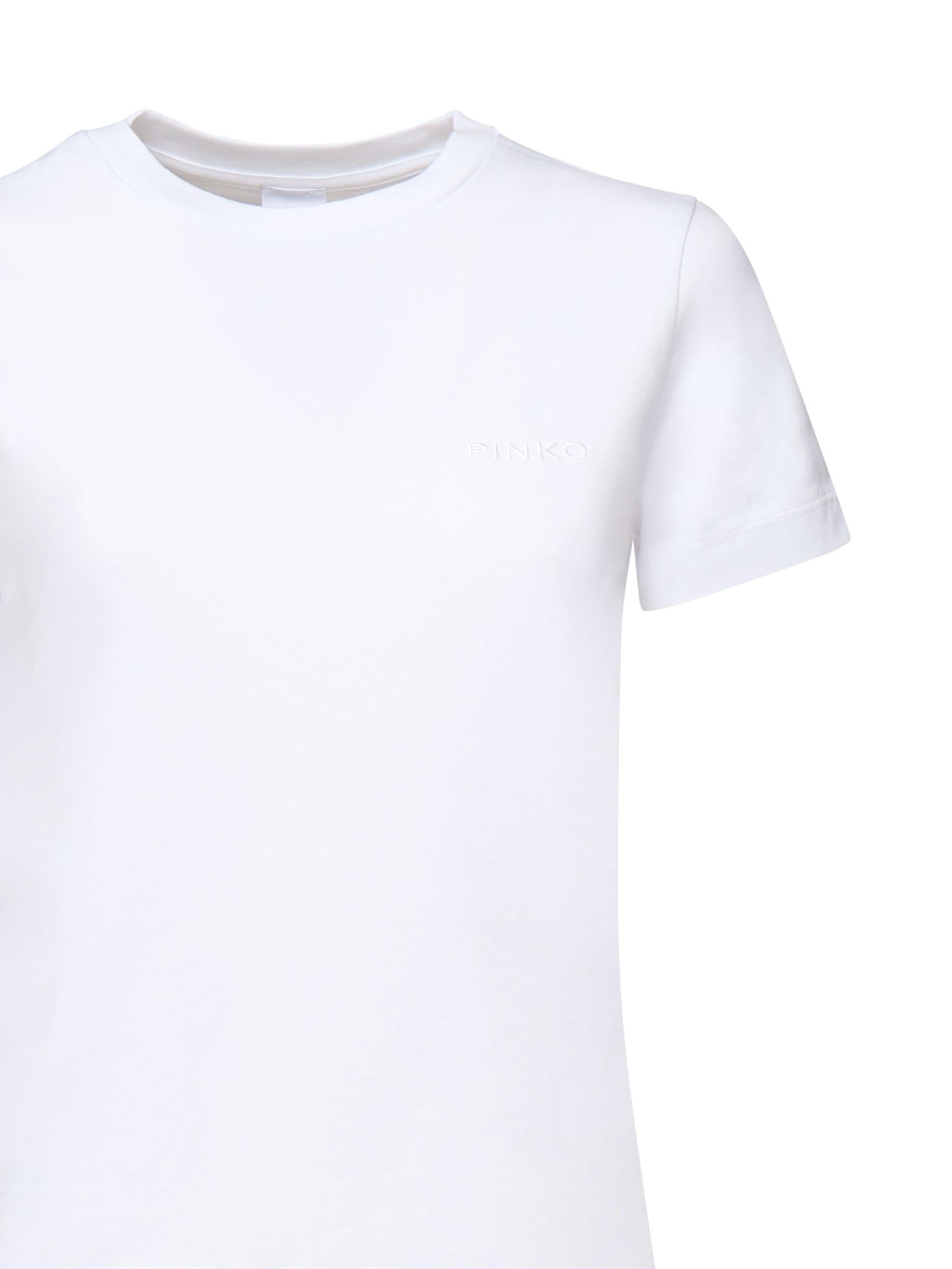 T-shirt mezze maniche ricamo logo 101752 A2HNZ04 PINKO 