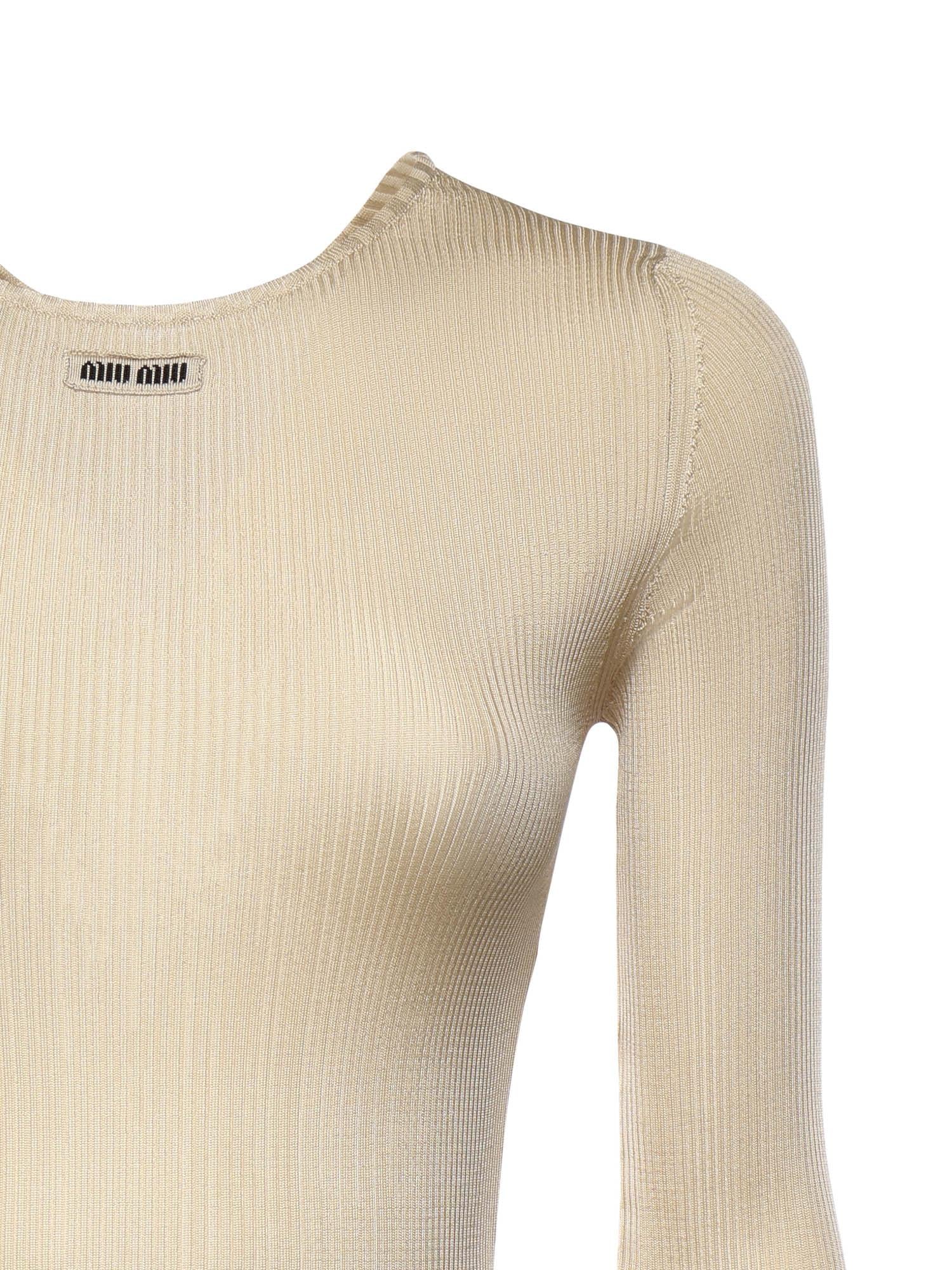 Maglia girocollo in seta MML01C 18BQF0036 MIU MIU 