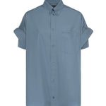 Camicia con maniche con risvolto in popeline di cotone 857833 TTM131463 BALENCIAGA 