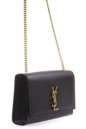 Pochette con catena Cassandre in pelle grain de poudre<BR/> 377828 BOW081000 SAINT LAURENT 