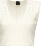 Top smanicato seta e cachemire a costine 104741 A2FRZ09 PINKO 