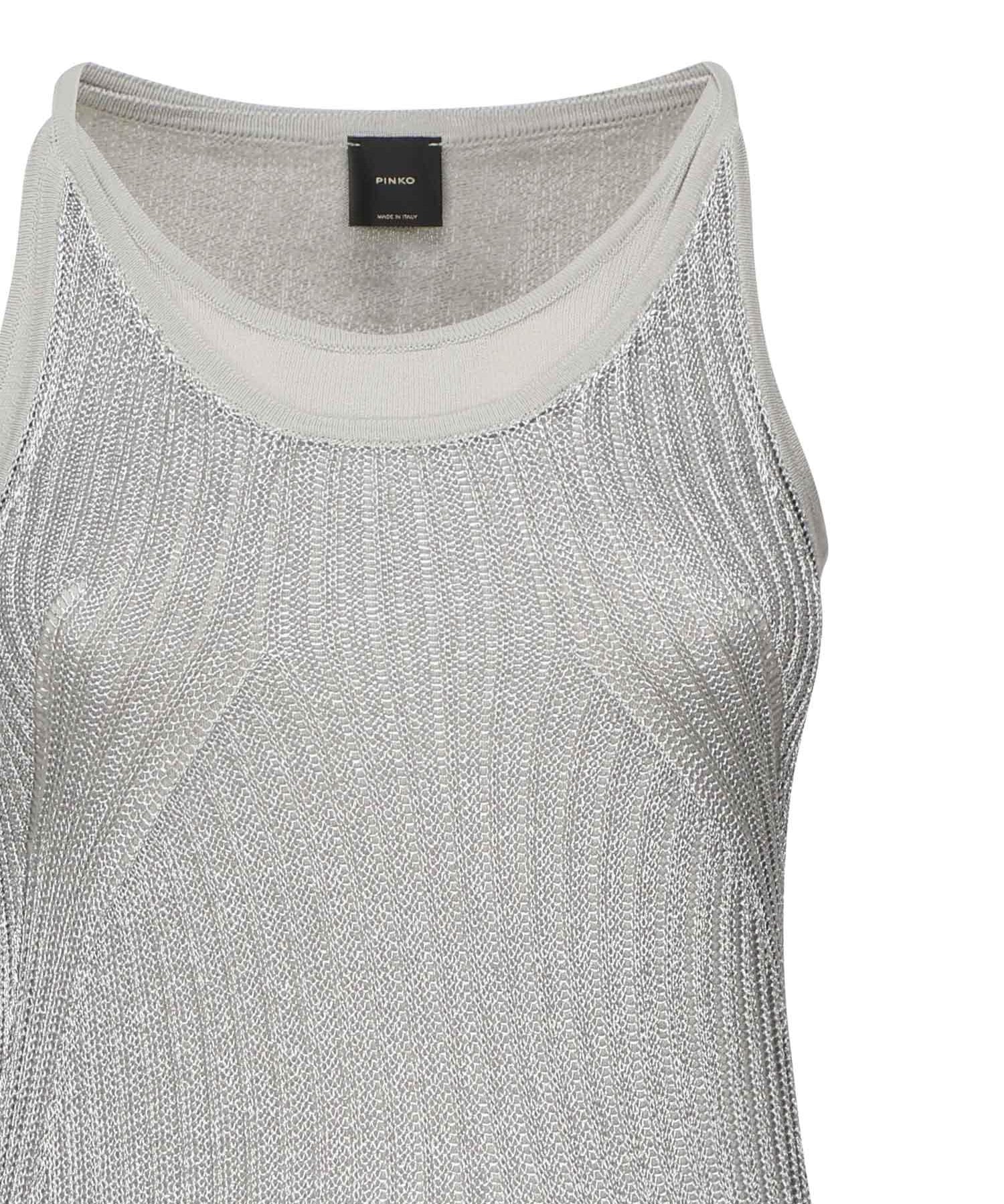 Vestito smanicato in maglia metallizzata 105146 A2LOI12 PINKO 
