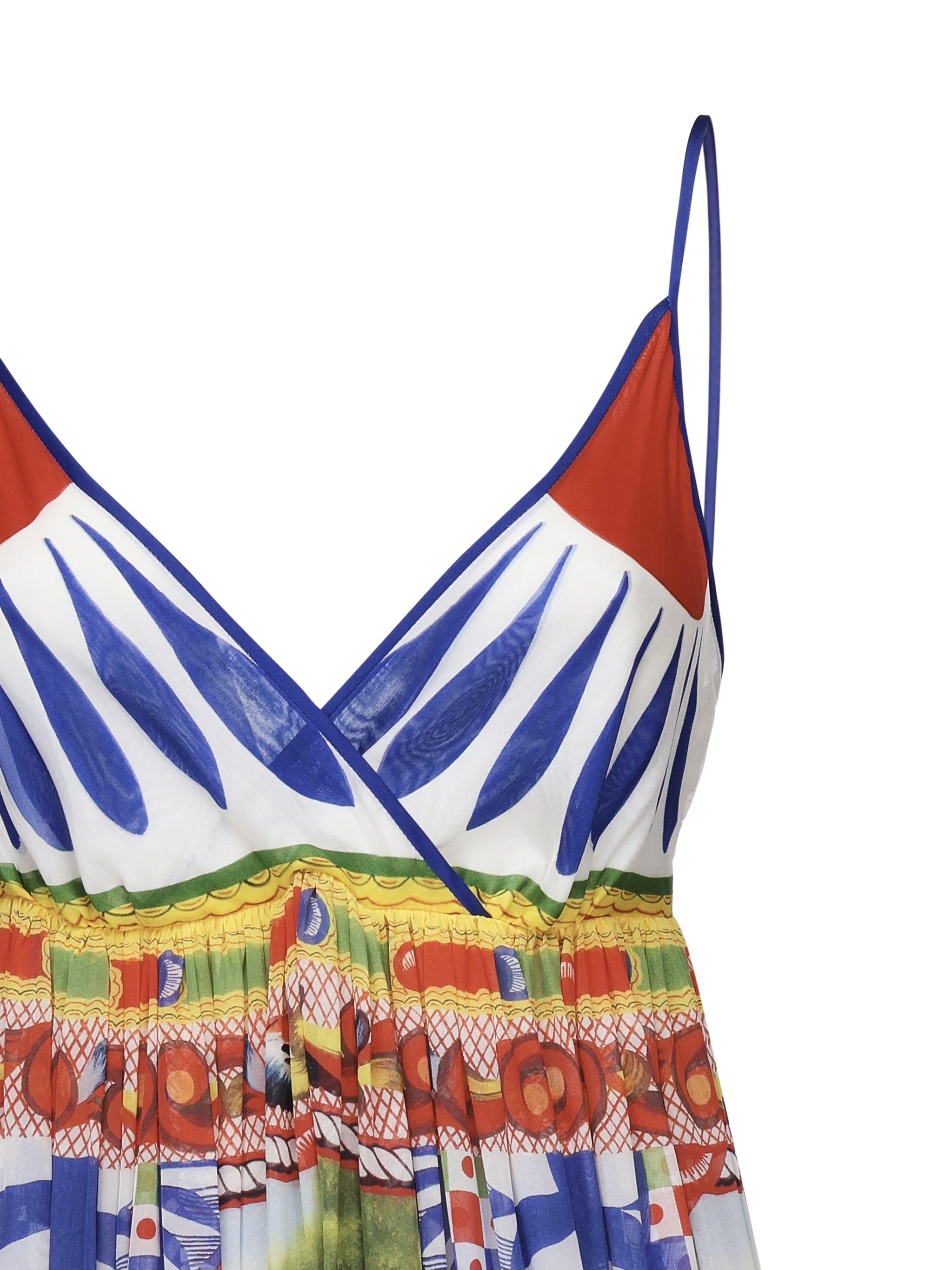 Abito in seta con stampa carretto F6J8BT GDS13HH96D DOLCE & GABBANA 