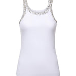 Top a costine con ricami gioiello 104109 A2TMZ04 PINKO 