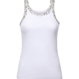 Top a costine con ricami gioiello 104109 A2TMZ04 PINKO 