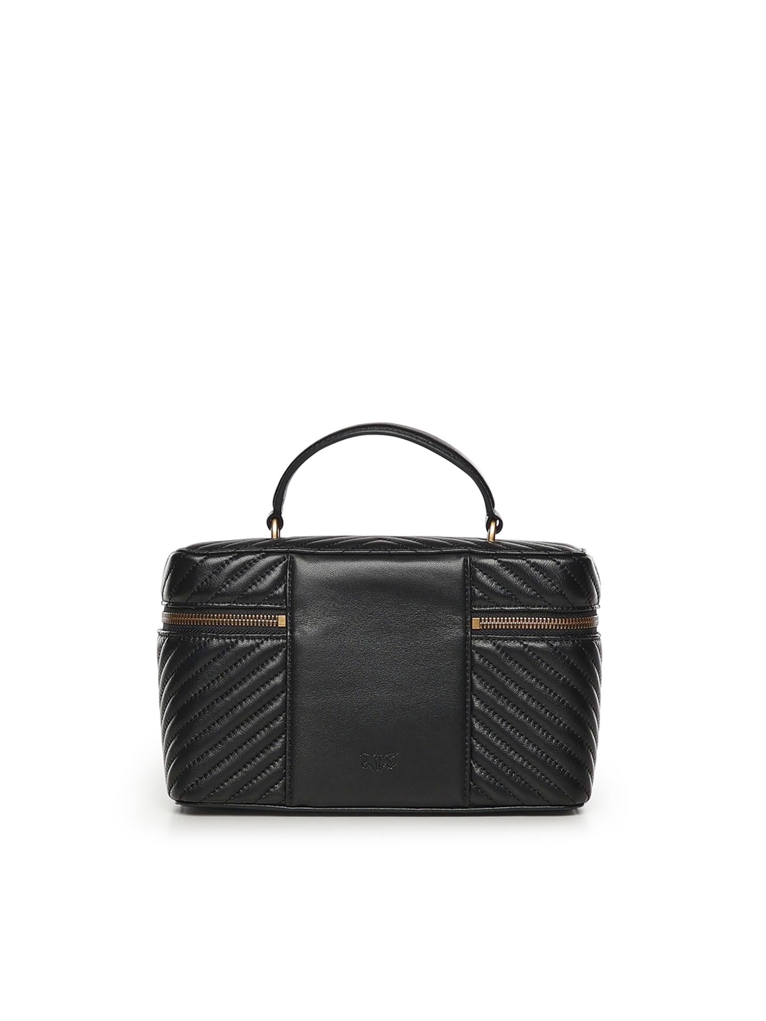 Beauty case a tracolla in nappa chevron 106348 A0GKZ99Q PINKO 