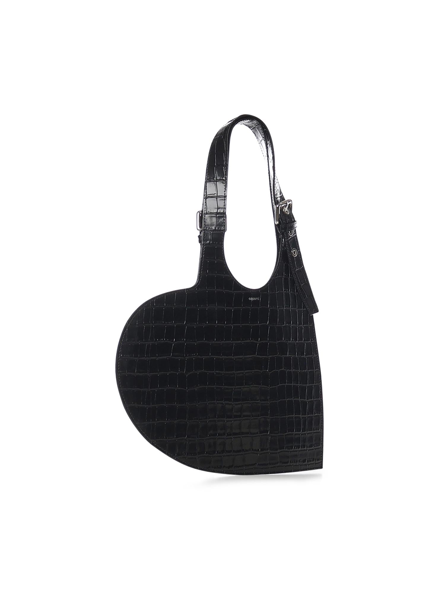 Borsa Croco Heart in pelle COPBA112F6075 BLK COPERNI 