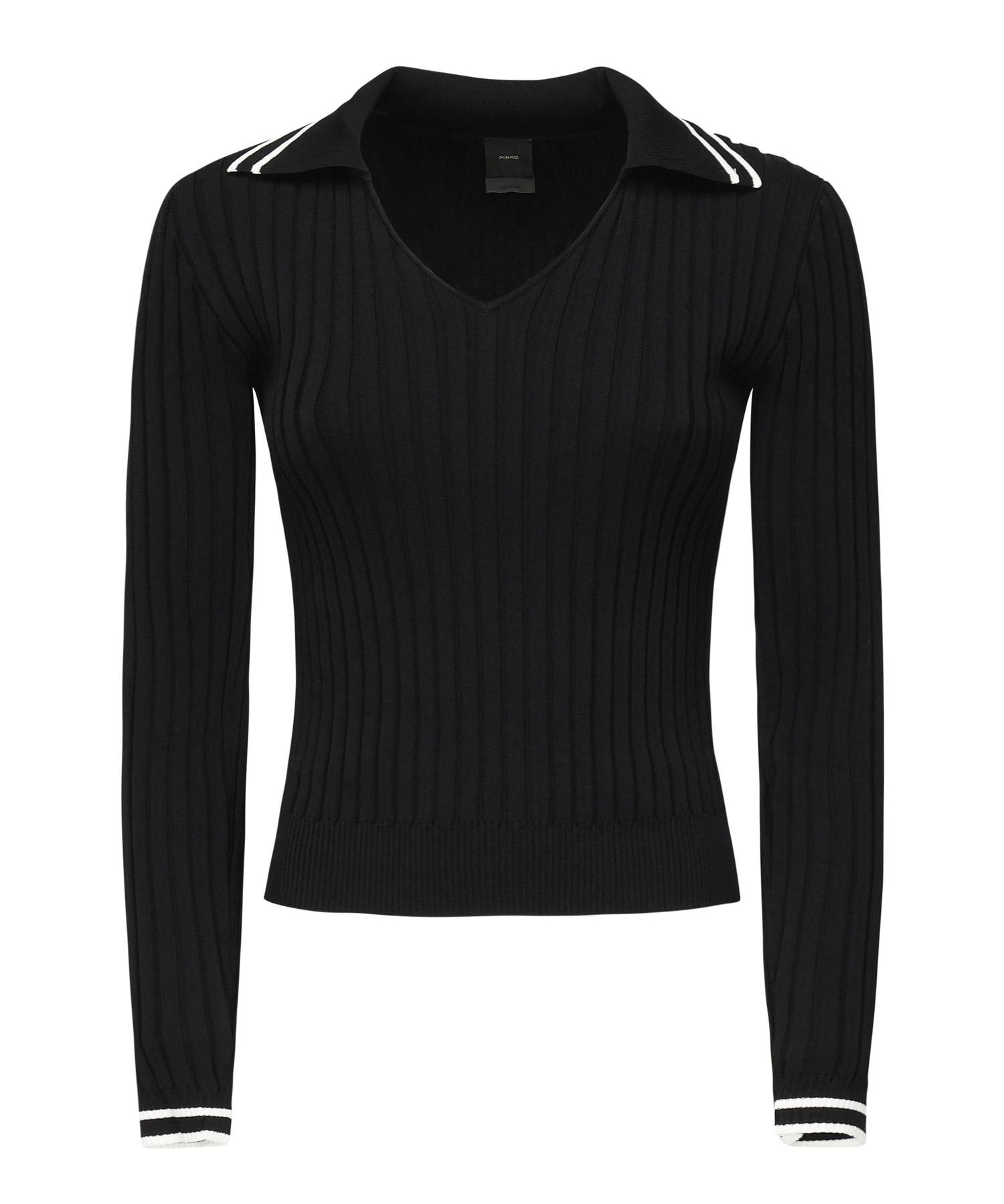 Maglia stile polo con logo 105418 A2PSZ99 PINKO 