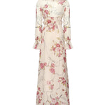 abito lungo in crepe di seta stampa floreale 2A643A F7141 BLUMARINE 