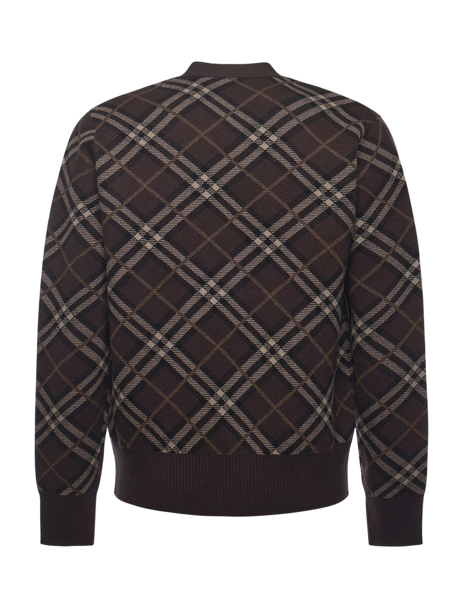 Cardigan in lana e cashmere Check 8115705 B2412 BURBERRY 