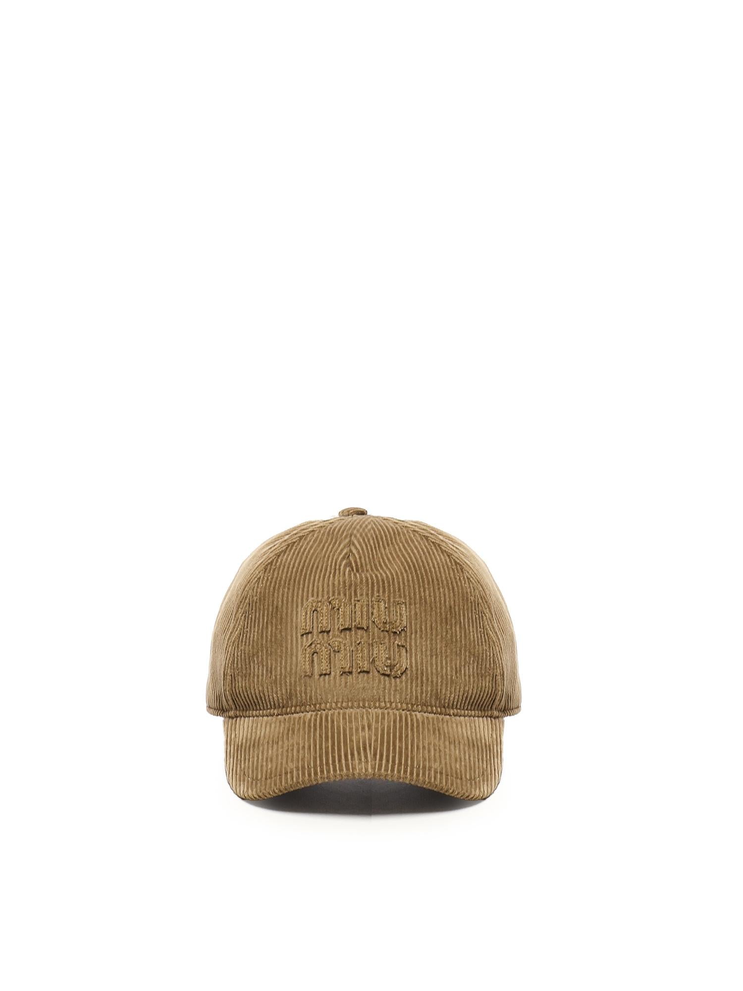 Cappello da baseball in velluto a coste 5HC179 2F81F0401 MIU MIU 