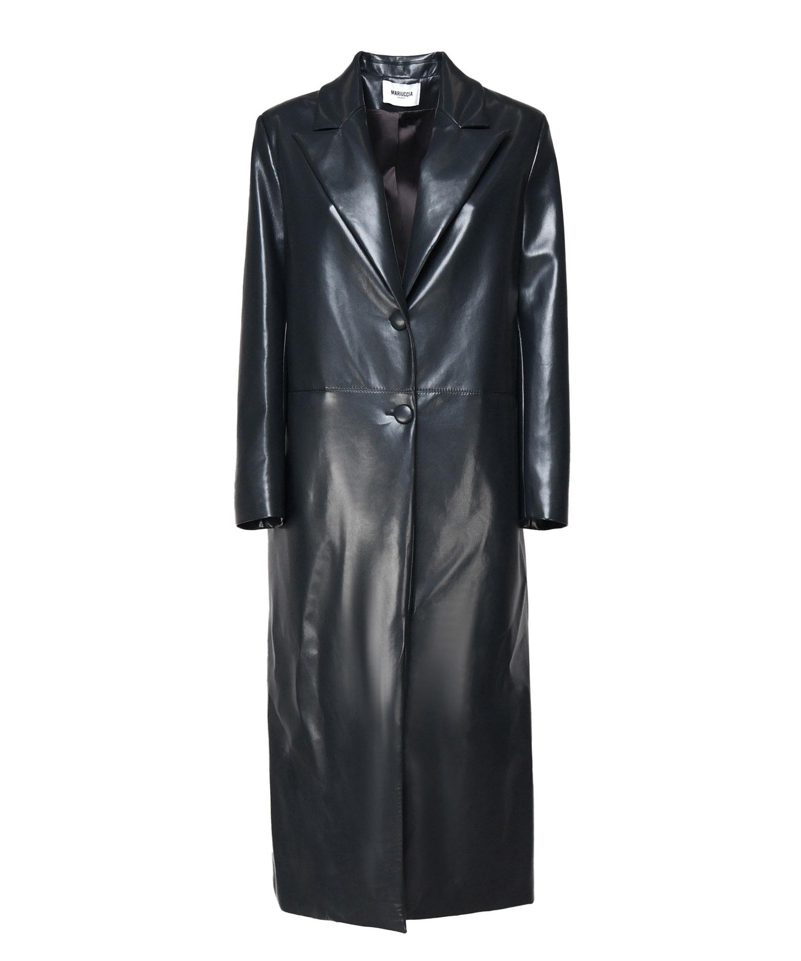 Long coat in ecopelle MMD4157 GRIGIO MARIUCCIA Milano 