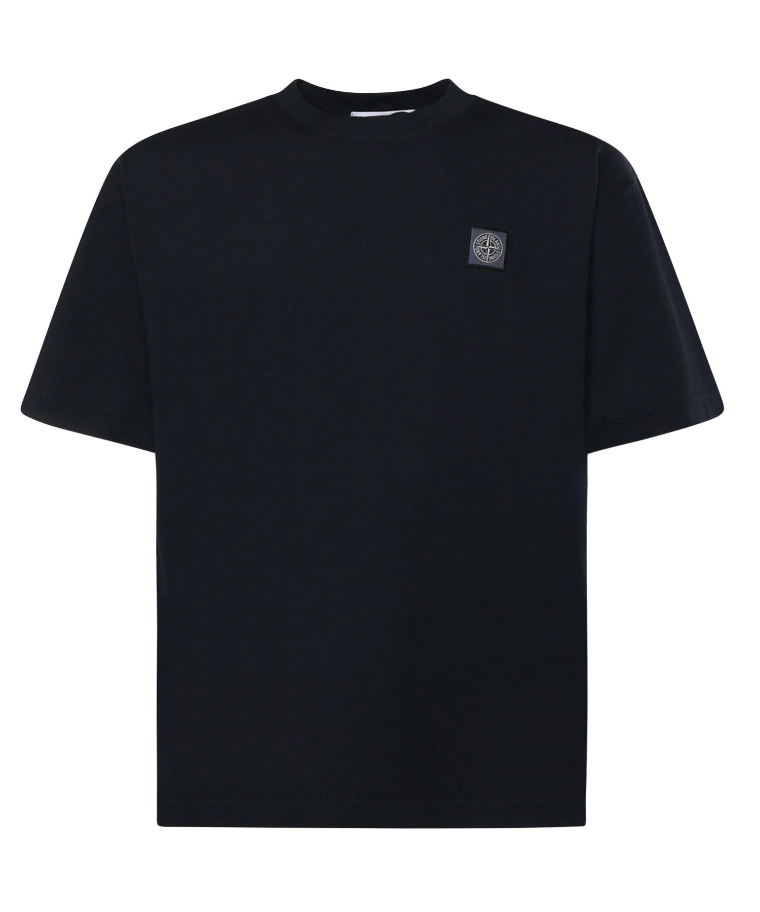 T-shirt con patch Compass in jersey di cotone L1S152100027 S0013V0020 STONE ISLAND 
